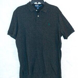 Polo Ralph Lauren Men’s Medium Gray Polo Shirt with Green Logo